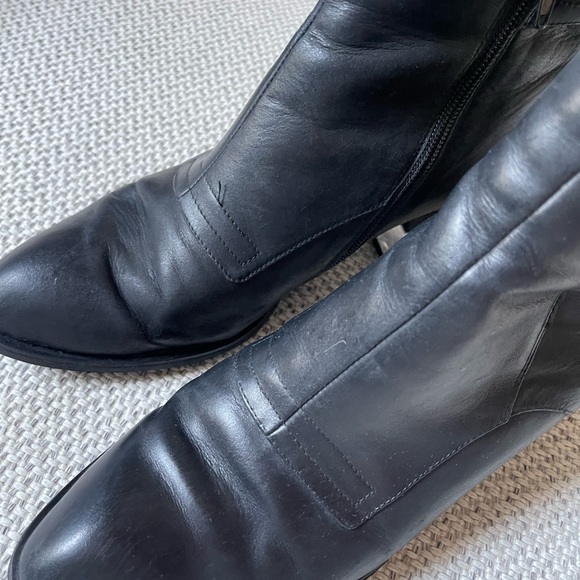 Jeffrey Campbell Black Genuine Leather Ankle Boot with Clear Heel - Picture 9 of 11